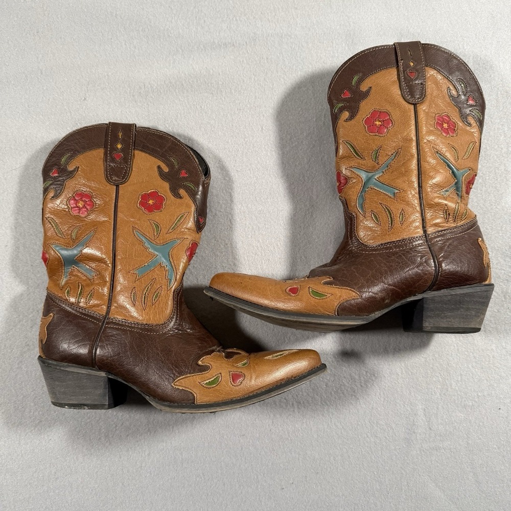 Dan Post Cowboy Boots Brown Leather Western Youth Size 6